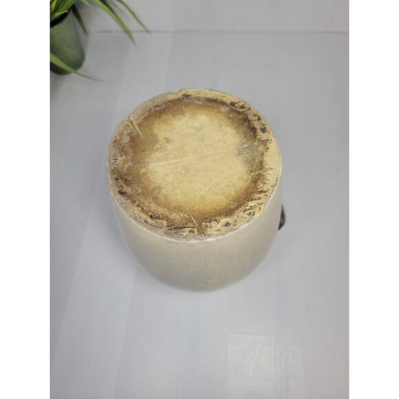 Vintage Large Pottery Stoneware Pitcher, Brown Beige Farmhouse Kitchen - Picture 5 of 6